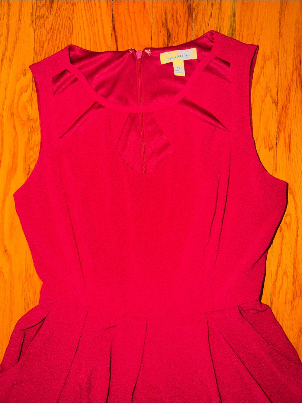 Speechless Raspberry Keyhole Fit & Flare Dress - Picture 3 of 5